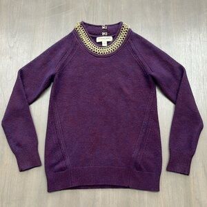 Burberry Wool and Cashmere Crew Neck Sweater Cropped Length